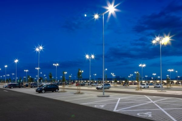 led area light parking lot dealership lights