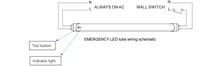344W SERIES T8 LED TUBE WITH EMERGENCY BACKUP - wiring diagram