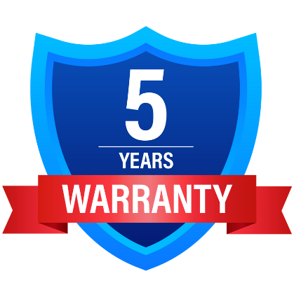 5-year warranty logo