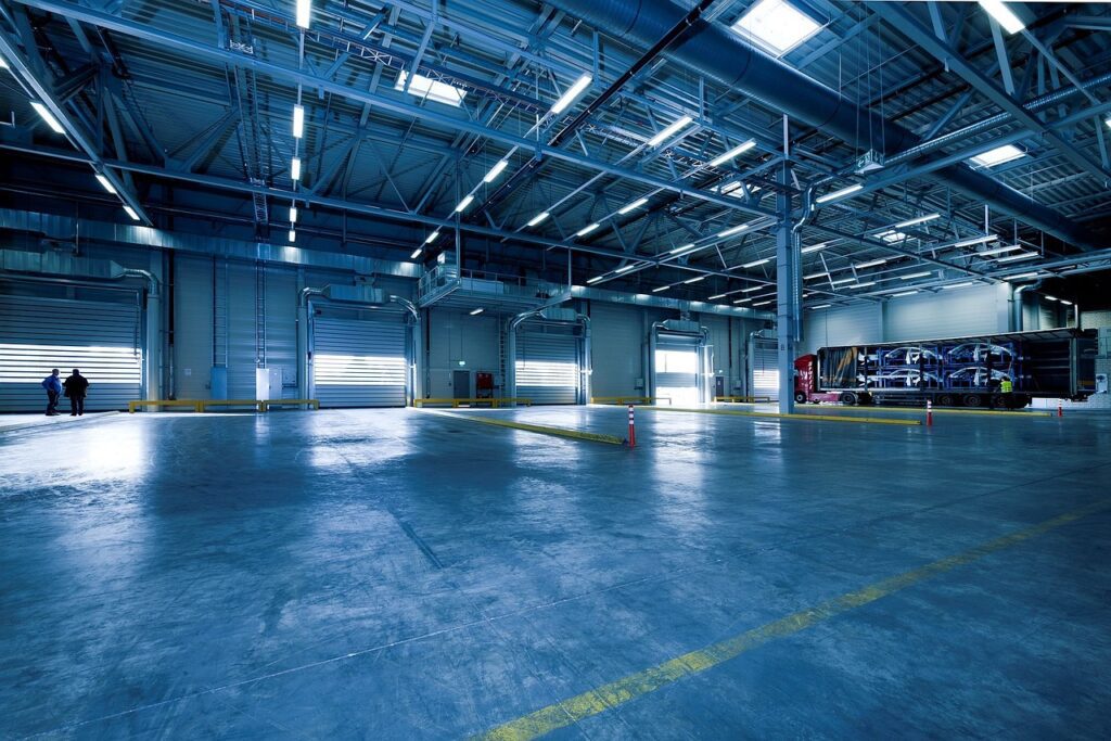 An illuminated industrial facility showcasing the effectiveness of LED industrial lighting in enhancing safety standards.